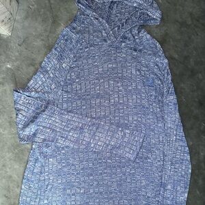 Blue Textured Hoodie